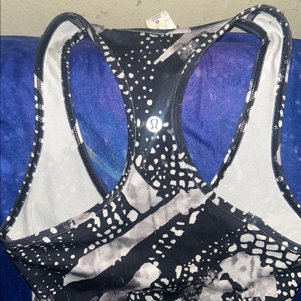 lululemon athletica Black and White Sports RacerBack Tank